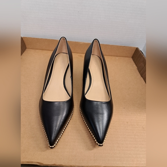 COPY - Coach WILLA 45 Black LEATHER Pointed ToeHeels Pumps  US Size 8 New  With… - Picture 3 of 16